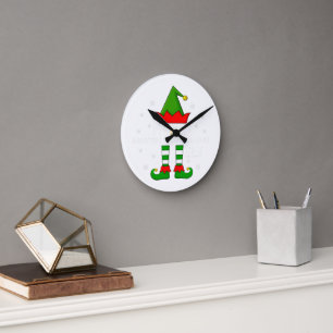 Horloge Ronde Je suis la miniature Schnauzer Lover Noël aux el