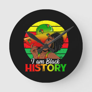 Horloge Ronde Je suis l'histoire noire Afrique Amérique