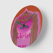 Horloge Ronde Je t'aime Joyeux Coeur de Noël (Angle)