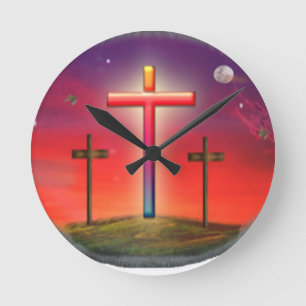 Horloge Ronde Jean 3:16 Jésus t'aime