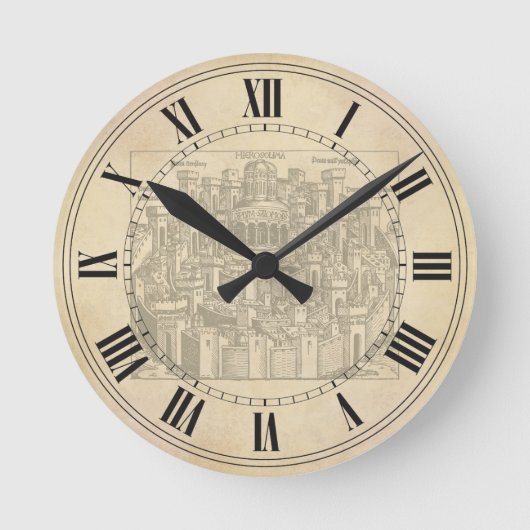 Horloge Ronde Jérusalem, Medieval Woodcut (Recto)