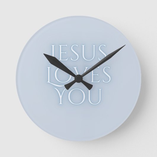 Horloge Ronde Jésus aime la typographie chrétienne Design (Recto)