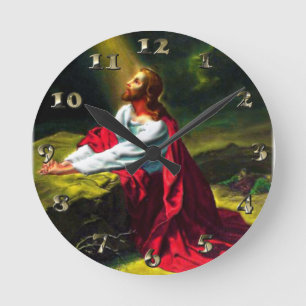 Horloge Ronde Jésus Christ prier dans le jardin de Gethsémani
