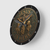 Horloge Ronde Jesus Is Here Religious (Angle)