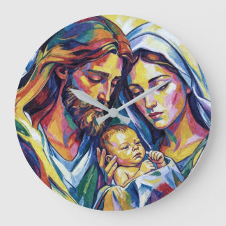 Horloge Ronde Jésus Marie et Joseph