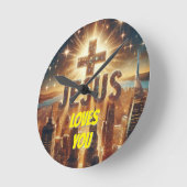 Horloge Ronde Jésus vous aime (Angle)