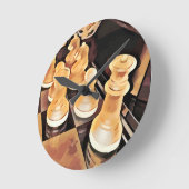 Horloge Ronde Jeu d'échecs Art Abstrait original (Angle)