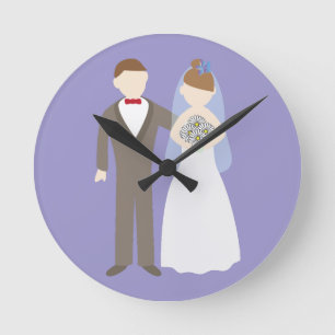 Horloge Ronde Jeune couple marié