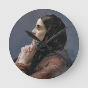 Horloge Ronde Jeune femme à la prière, 1879 (huile sur la toil