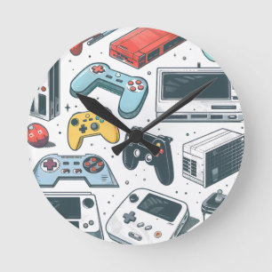 Horloge Ronde Jeux rétro