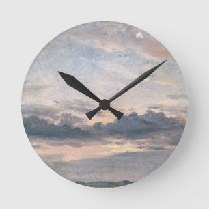 Horloge Ronde John Constable une étude de nuage, coucher du