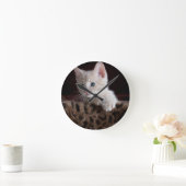 Horloge Ronde Joli Chat Qui Regarde (Maison)