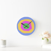Horloge Ronde Joli Design Moderne Rose Jaune Vert (Maison)