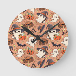 Horloge Ronde Joli fantôme de Halloween de style Kawaii