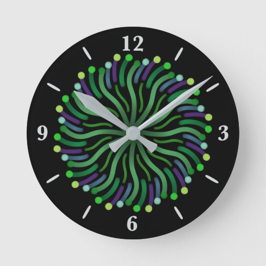 Horloge Ronde Joli Plante De L'Océan Avec Forme Courbée Flissant (Recto)