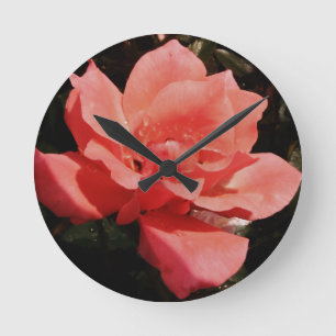 Horloge Ronde Joli rose rose Peach floral