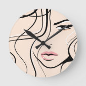 Horloge Ronde Joli visage féminin rose vif (Recto)