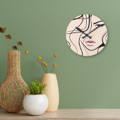 Horloge Ronde Joli visage féminin rose vif