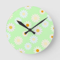 Jolie aquarelle colorée Motif marguerite vert