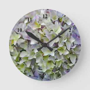 Horloge Ronde Jolie Lavande Hydrangea Fleurs Photo