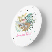 Horloge Ronde Jolie machine à dormir, Étoiles, Princesse (Angle)