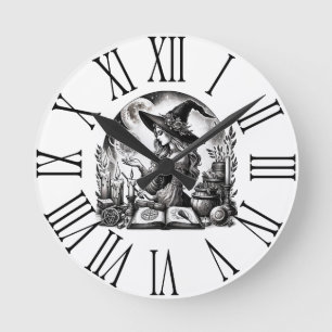 Horloge Ronde Jolie sorcière apothecaire Faites votre propre mag