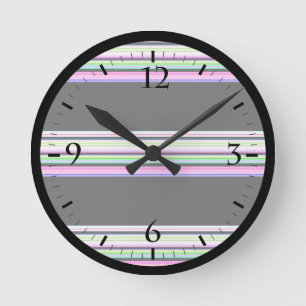 Horloge Ronde Jolies bandes néon colorées