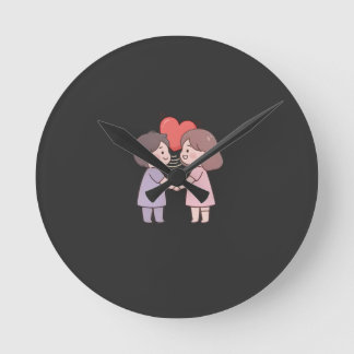 Horloge Ronde jolies filles