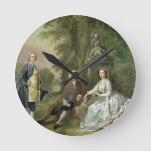 Horloge Ronde Jonathan Tyers (d.1767) et sa fille, Elizabet