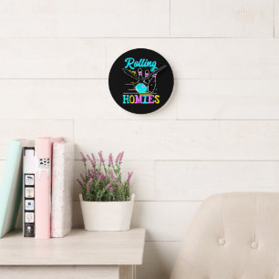 Horloge Ronde Jouer aux boules avec mes potes