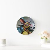 Horloge Ronde Jouet lapin et oeuf de vache (Maison)