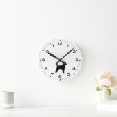 Horloge Ronde Jouet Poodle Silhouette Noir et Blanc (Maison)