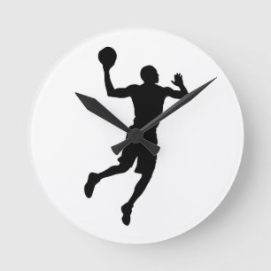 Horloge Ronde Joueur de basket-ball Pop Art Silhouette