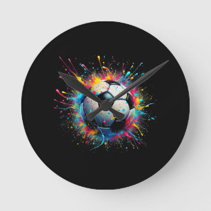 Horloge Ronde Joueur De Football cool Sport Pour Garçons Hommes 