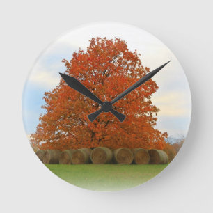Horloge Ronde Jour d'automne