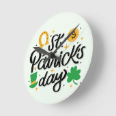 Horloge Ronde Jour de la Saint Patrick (Angle)