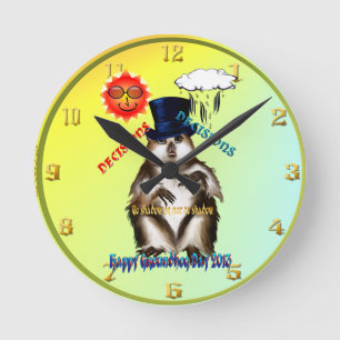 Horloge Ronde Jour Wallclock de Décision-Décisions-Groundhog