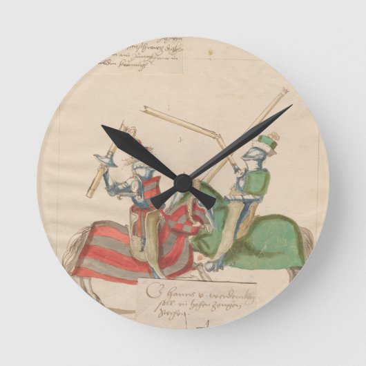 Horloge Ronde Jousting Knights (Recto)