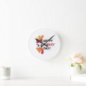 Horloge Ronde Joyeuse fête de la dinde (Maison)