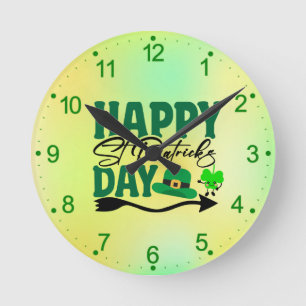 Horloge Ronde Joyeuse Saint-Patrick