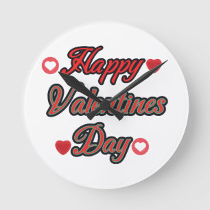 Horloge Ronde Joyeuse Saint-Valentin pour le cadeau