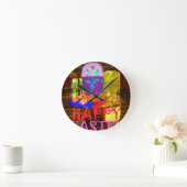Horloge Ronde Joyeuses couleurs de Pâques (Maison)