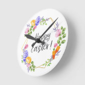 Horloge Ronde Joyeuses Pâques (Angle)