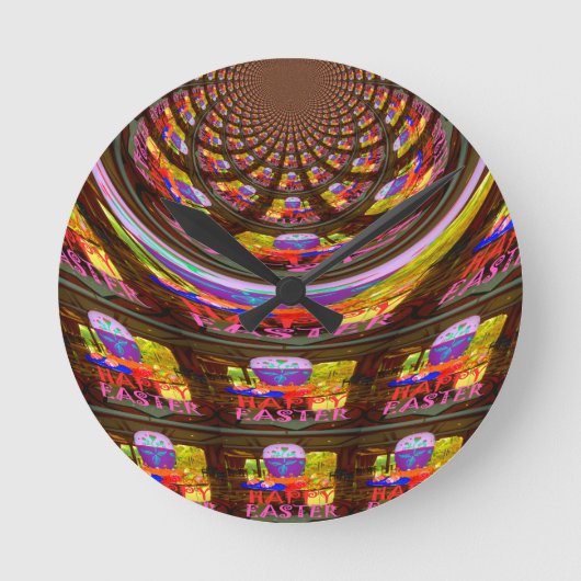 Horloge Ronde Joyeuses Pâques souhaitent à des salutations les (Recto)