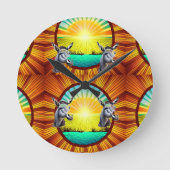 Horloge Ronde Joyeux Âne Sunshine (Recto)
