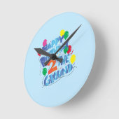 Horloge Ronde Joyeux anniversaire (Angle)