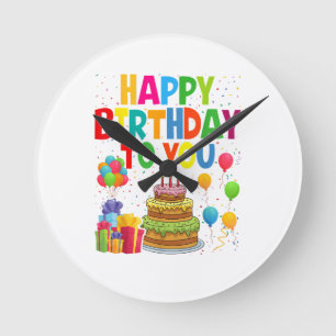 Horloge Ronde Joyeux Anniversaire à Toi