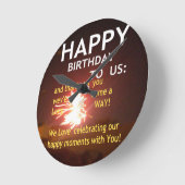 Horloge Ronde Joyeux anniversaire pour vous (Angle)