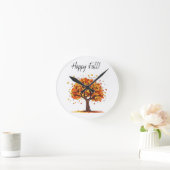 Horloge Ronde Joyeux Automne! (Maison)
