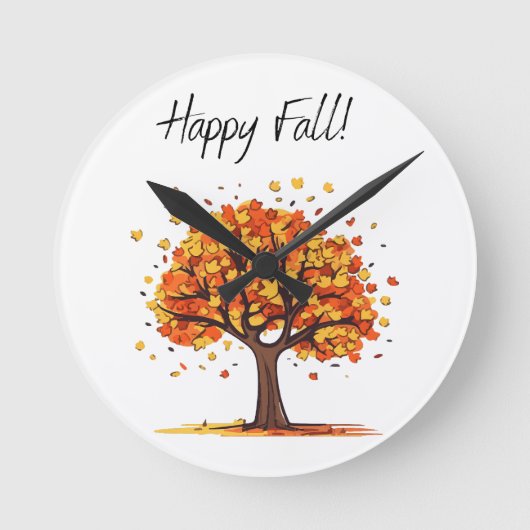Horloge Ronde Joyeux Automne! (Recto)